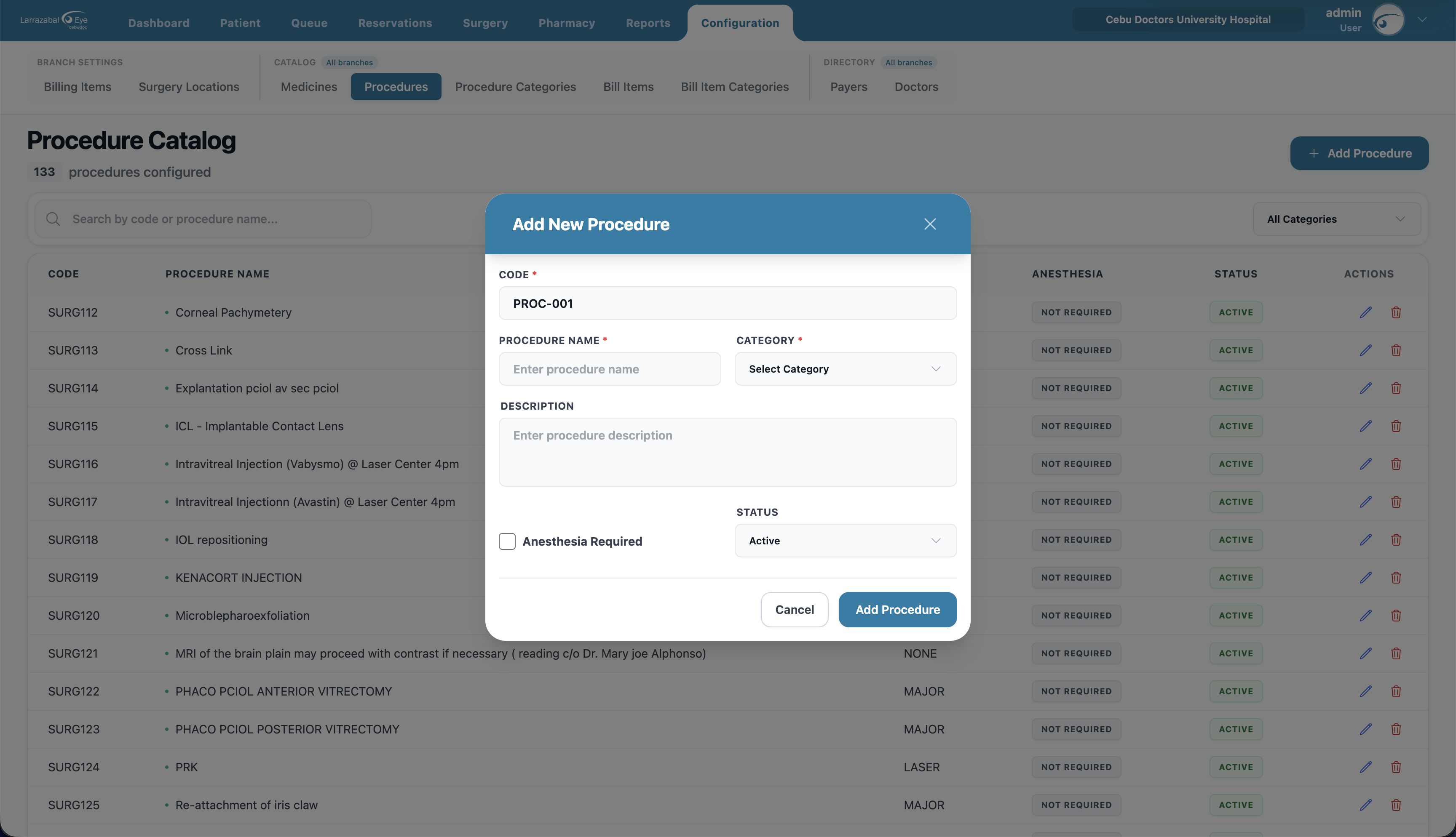 The Add New Procedure dialog