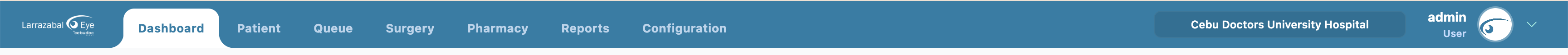 The top navigation bar