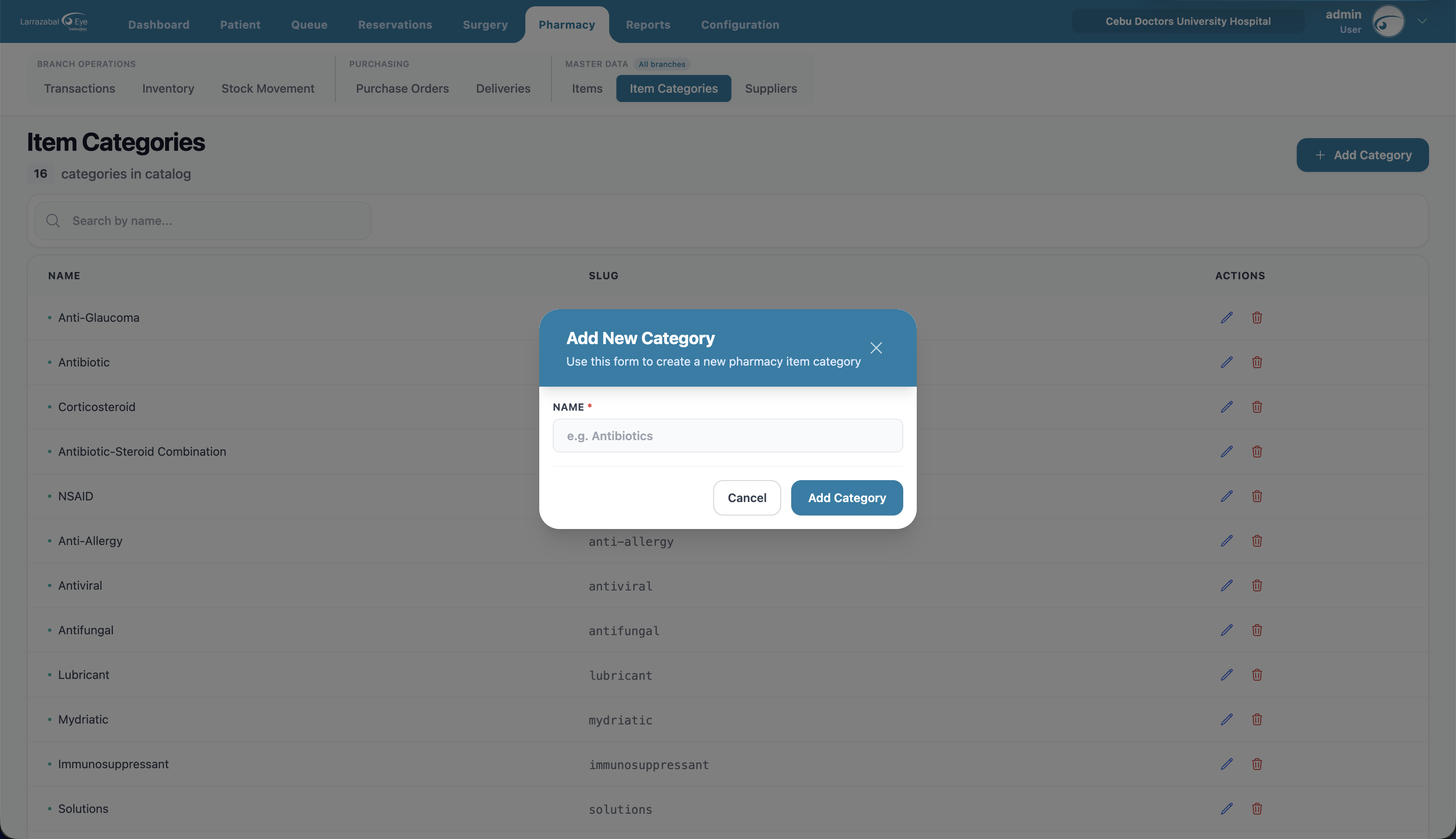 The Add New Category dialog